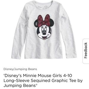 Girls Sequin Minnie Mouse Long Sleeve - 6
